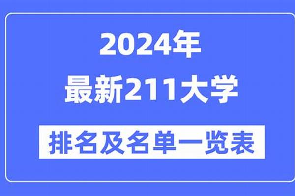 2024年211大学全部名单