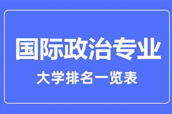 国际政治专业大学排名及分数线