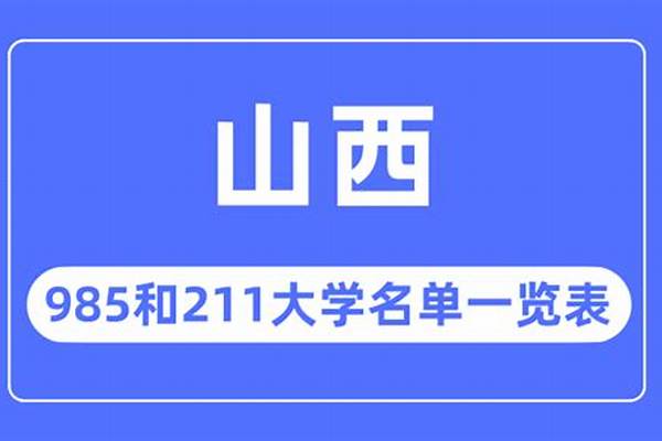 山西985大学名单